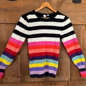 GAP Black and White Crew Neck Sweater